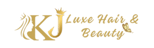 Logo for KJ Luxe Hair & Beauty Boutique — hair extensions, lashes, and beauty products